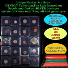 Unique Father & 2 Sons US ONLY Collection,The kids focused on Proofs and Dad on SILVER business stri