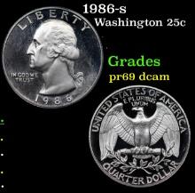 Proof 1986-s Washington Quarter 25c Grades GEM++ Proof Deep Cameo
