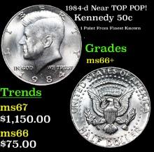 1984-d Kennedy Half Dollar Near TOP POP! 50c Graded ms66+ BY SEGS