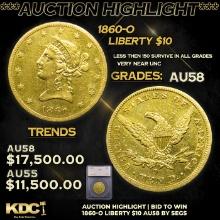***Auction Highlight*** 1860-o Gold Liberty Eagle $10 Graded au58 By SEGS (fc)