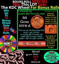 INSANITY The CRAZY Penny Wheel 1000s won so far, WIN this 1978-d BU RED roll get 1-10 FREE