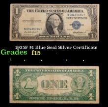 1935F $1 Blue Seal Silver Certificate Grades f+