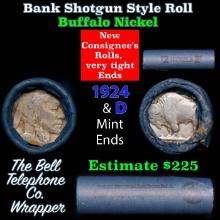 Buffalo Nickel Shotgun Roll in Old Bank Style 'Bell Telephone' Wrapper 1924 & d Mint Ends