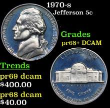 Proof 1970-s Jefferson Nickel 5c Grades GEM++ Proof Deep Cameo
