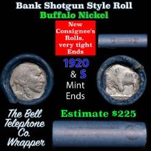 Buffalo Nickel Shotgun Roll in Old Bank Style 'Bell Telephone' Wrapper 1920 & s Mint Ends