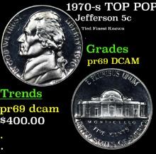 Proof 1970-s Jefferson Nickel TOP POP! 5c Graded pr69 DCAM By SEGS