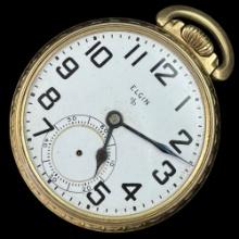 Circa 1949 17-jewel Elgin model 20 open face pocket watch