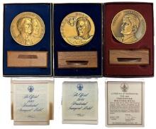 Complete run of all 3 uncirculated Reagan through Clinton Presidential inaugural medals