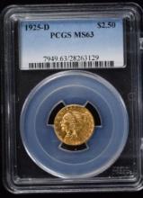 1925-D $2.5 Gold Indian PCGS MS-63