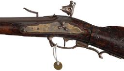 18th Century Relief Carved "Flintlock" Stock Reservoir Air Gun