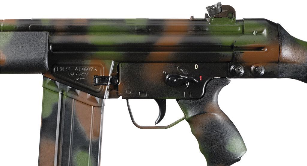 Pre-Ban Heckler & Koch HK91 Rifle in NATO Woodland Camouflage