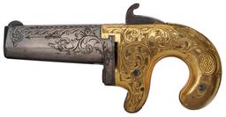 Silver and Gold Plated Moore Patent Firearms Co. No. 1 Deringer