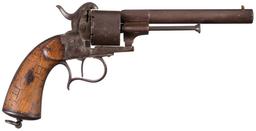 Confederate Texas Star Inlaid Civil War Lefaucheux Revolver