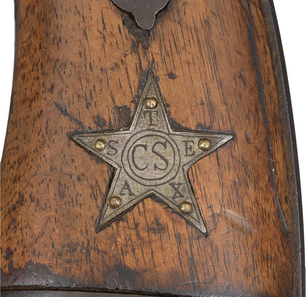 Confederate Texas Star Inlaid Civil War Lefaucheux Revolver