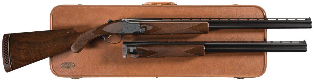 Belgian Browning Superposed Grade I Shotgun Two Barrel Skeet Set