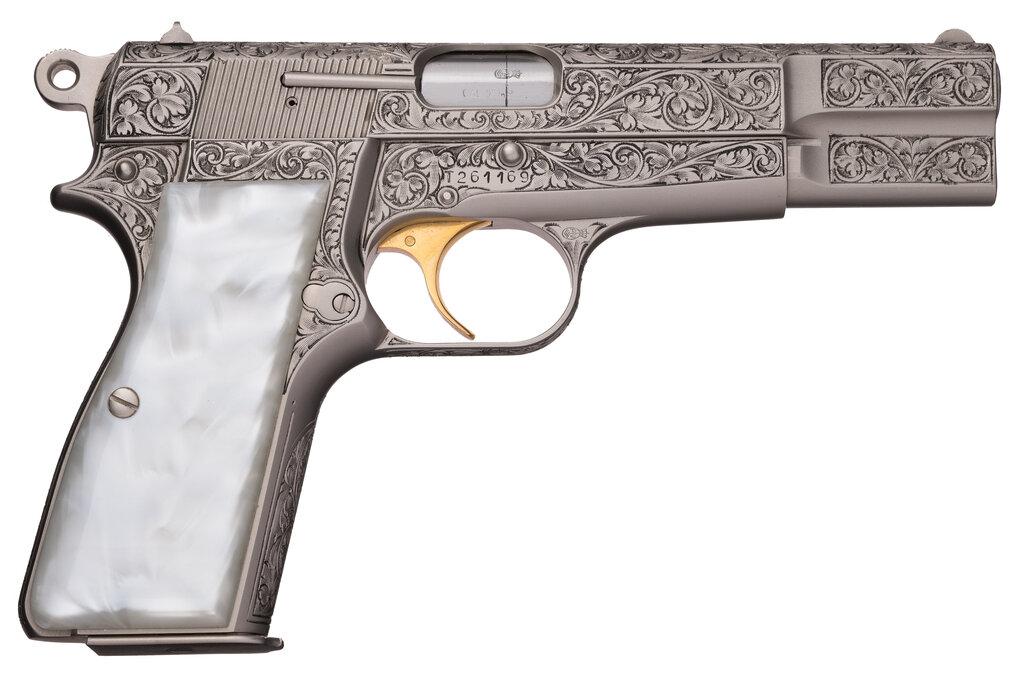 Factory Engraved Belgian Browning Renaissance High-Power Pistol