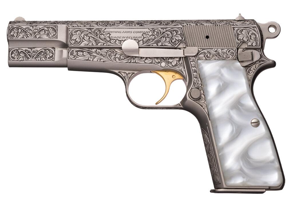 Factory Engraved Belgian Browning Renaissance High-Power Pistol