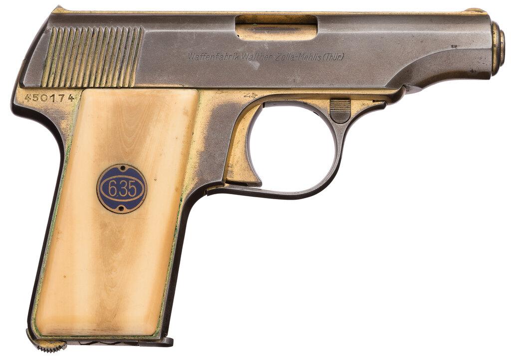 Gold Finished Cased Walther Model 8 Pistol