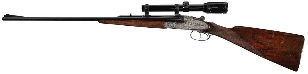E. Veratschnig Double Rifle with Scope and Aimpoint Red Dot