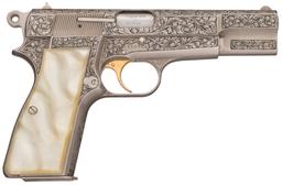 Cased Factory Engraved Belgian Browning Renaissance Pistol Set