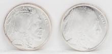 2 Liberty Indian Head 1 Troy Oz. .999 Fine Silver Rounds