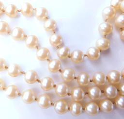 Large Strand Pearl Necklace, Faux