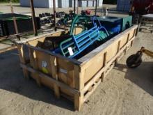 large wood pallet w/ playground equipment