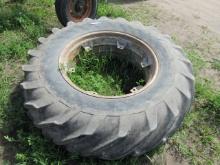 One tractor tire 18.4-34 (M)