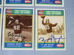 Excellent Lot Swell NFL Football Hall of Fame Signed Cards- Baugh, Bednarik, Lane, Trippi++