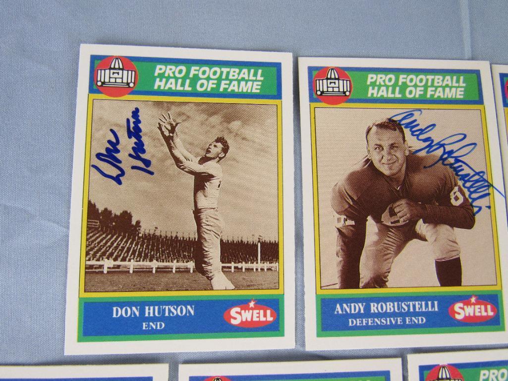 Excellent Lot Swell NFL Football Hall of Fame Signed Cards- Baugh, Bednarik, Lane, Trippi++