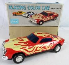 Vintage Asahi Tin Battery Op Japan "Blazing Color" Camaro