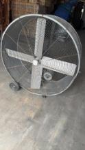 LARGE 4 FOOT 2 SPEED ELECTRIC FLOOR FAN ON WHEELS