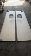 PAIR ALUM ELIASON SWING DOORS-USE SINGLE OR BOTH