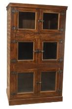Large antique commercial oak with glass doors Ice Box, circa 1910, measures 7 ft. 1" T x 30" D x 4 f