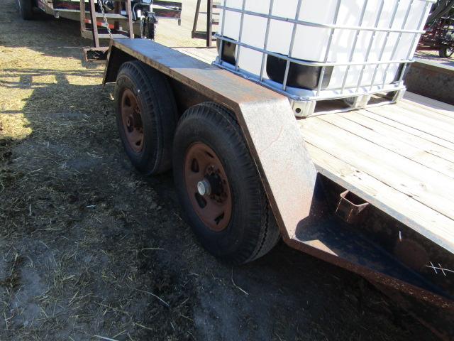 1593. 251-432. 04 TOPLINE 18 FT. TANDEM AXLE TRAILER, RAMPS. 83.5 INCHES BE