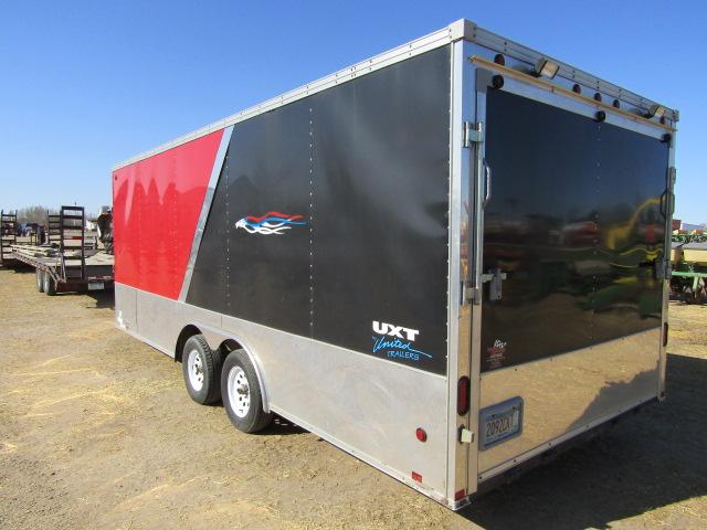 1598. 2007 UXT 25 FT. CARGO TRAILER, TANDEM AXLES, V FRONT, FOLD DOWN RAMP