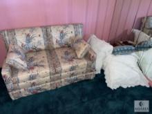 Hickory Hill Loveseat with a LARGE Selection of Throw Pillows
