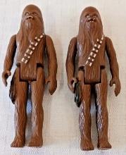 2 Vintage Star Wars Action Figure Lot Variant 1977 Chewbacca Small Large COO Hong Kong 12