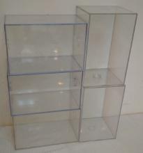 5 Used Full Size NFL Football College Display Case Cube Plastic Storage Autographs Lot Ultra Pro