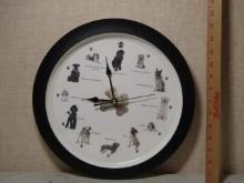 Quartz Wall Clock Featuring Dogs