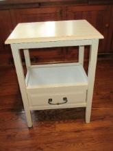 Classic Design Chair Side Table w/Shelf & lower Drawer- Approx 27 1/2"H x 20" x 15"