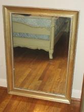 Vintage Turner Mfg. Co Fashion Plate Wall D‚cor Framed Mirror Bead Trim Antiqued Gilt Patina