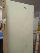 (Is Damaged ) JELD-WEN 36 in. x 80 in. Flush Primed Egg Shell Front Door Slab, Appears to be Used