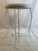 White metal stool.