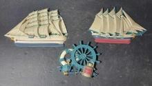 Vintage sail boat wall decor $5 STS