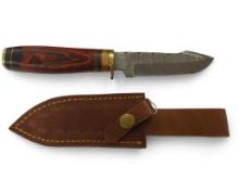 Handmade Damascus steel knives with custom wood, bone, horn or resin handles. The knives are made