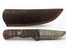 Handmade Damascus steel knives with custom wood, bone, horn or resin handles. The knives are made