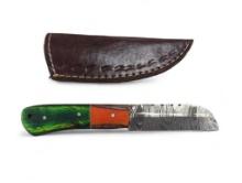 Sheep's Foot knife. Handmade Damascus steel knives with custom wood, bone, horn or resin handles.