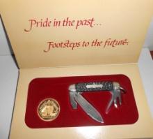 DIAMOND JUBILEE BOY SCOUT KNIFE WITH COIN