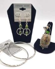Sterling Silver Pendant and Earring Set $5 STS